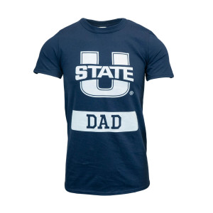 utah state dad t-shirt navy